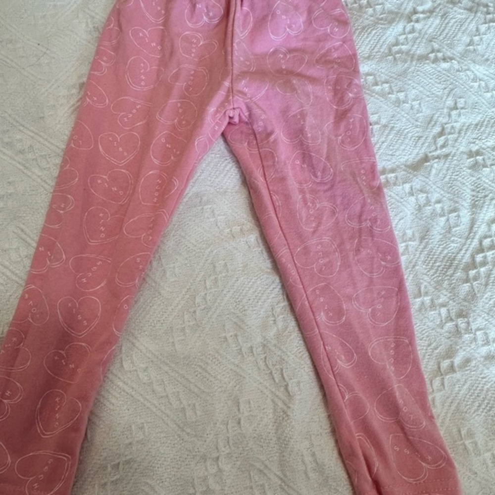 Pink Heart Patterned Leggings